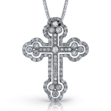 Simon G. Cross Pendant 18k Gold (White) 1.43 ct Diamond - LP4075-18KW photo