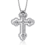 Simon G. Cross Pendant 18k Gold (White) 0.88 ct Diamond - LP4075-A-18K photo