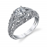 0.23tw Semi-Mount Engagement Ring With 1ct Round Head - s1203 photo