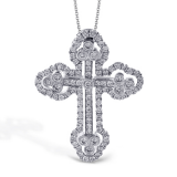 Simon G. Cross Pendant 18k Gold (White) 0.44 ct Diamond - LP4075-S-18K photo