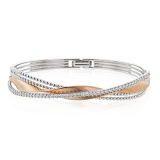 Simon G. Bangle 18k Gold (Rose, White) 0.89 ct Diamond - NB137-A-18K photo