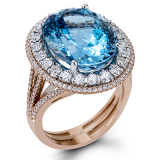 Simon G. Color Ring 18k Gold (Rose, White) 9.61 ct Aquamarine 1.16 ct Diamond - MR2557-18K-S photo