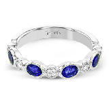 Simon G. Color Ring 18k Gold (White) 0.89 ct Sapphire 0.15 ct Diamond - LR2462-18K photo2