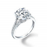 0.37tw Semi-Mount Engagement Ring With 8X7 Cushion Head - sy098cu photo