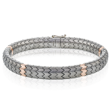 Simon G. Gent Bracelet 14k Gold (Rose, White) - BT1009-R-14K-TITANIUM photo