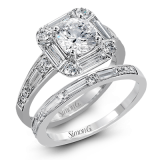 Simon G. Bridal Set 18k White Gold Round Cut Engagement Ring - MR2620-W-18KSET photo