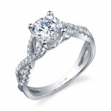 0.26tw Semi-Mount Engagement Ring With 1ct Round Head - sy888 photo