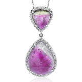 Simon G. Color Pendant 18k Gold (White) 10.24 ct Watermelon Tourmaline 0.41 ct Diamond - LP4850-18KW photo