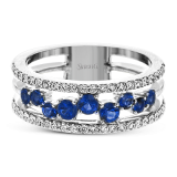 Simon G. Color Ring 18k Gold (White) 0.59 ct Sapphire 0.38 ct Diamond - LR2303-18K photo2