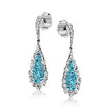 Simon G. Color Earring 18k Gold (White) 0.57 ct Paraiba Tourmaline 1.1 ct Diamond - LE4030-18K photo