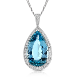 Simon G. Color Pendant 18k Gold (White) 14.59 ct Aquamarine 0.98 ct Diamond - MP1344-18K photo