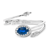 Simon G. Color Ring 18k Gold (White) 0.31 ct Sapphire 0.24 ct Diamond - LR2265-18K-S photo2