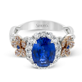 Simon G. Color Ring 18k Gold (White) 4 ct Sapphire 0.7 ct Diamond - LR1167-18K-S photo2