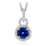 Simon G. Color Pendant 18k Gold (White) 0.99 ct Sapphire 0.2 ct Diamond - MP1839-18K photo