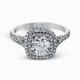 Simon G. Bridal Set 18k White Gold Round Cut Engagement Ring - MR2459-W-18KS photo2