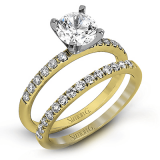 Simon G. 0.58 ctw Bridal Set 18k Yellow Gold Round Cut Engagement Ring - MR1686-Y-18KSET photo