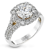 Simon G. 0.81 ctw Halo 18k Two Tone Gold Round Cut Engagement Ring - LP2377-WR-18KS photo