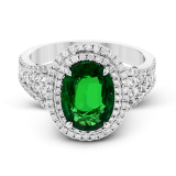 Simon G. Color Ring 18k Gold (White) 3.16 ct Emerald 0.98 ct Diamond - MR2868-18KW-S photo2