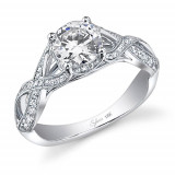 0.38tw Semi-Mount Engagement Ring With  1ct Round Head - sy429 photo