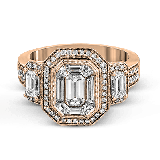 Simon G. 1.01 ctw Halo 18k Rose Gold Emerald Cut Engagement Ring - LP1996-R-18K photo2