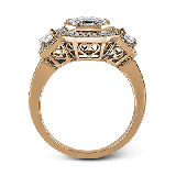 Simon G. 1.01 ctw Halo 18k Rose Gold Emerald Cut Engagement Ring - LP1996-R-18K photo3