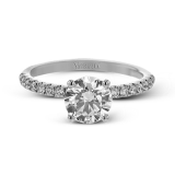 Simon G. Straight 18k White Gold Round Cut Engagement Ring - LR1083-W-18KS photo3