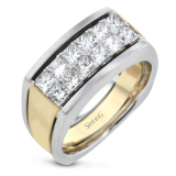 Simon G Men Ring 18k Gold (White, Yellow) 1.45 ct Diamond - MR3099-18K photo
