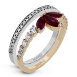 Simon G. Right Hand Ring 18k Gold (Rose, White) 0.7 ct Ruby 0.59 ct Diamond - LR2379-R-18K photo