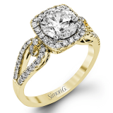 Simon G. 0.45 ctw Halo 18k Yellow Gold Round Cut Engagement Ring - MR1828-Y-18KS photo
