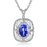 Simon G. Color Pendant 18k Gold (White) 4.25 ct Tanzanite 0.5 ct Diamond - TP222-18K-S photo