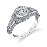 0.69tw Semi-Mount Engagement Ring With 1ct Round Head - s1209 photo