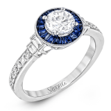 Simon G. 18k 0.46 ctw Straight 18k White Gold Round Cut Engagement Ring - LR1029-W-18KS photo