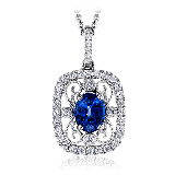 Simon G. Color Pendant 18k Gold (White) 0.72 ct Sapphire 0.2 ct Diamond - MP1632-18K-S photo