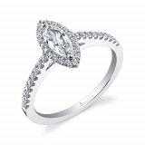 0.26tw Semi-Mount Engagement Ring With 1/2ct Marquise Head - sy696 mq photo