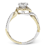 Simon G. Criss Cross 18k Two Tone Gold Round Cut Engagement Ring - MR2708-2T-18KS photo3