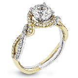 Simon G. Criss Cross 18k Two Tone Gold Round Cut Engagement Ring - MR2708-2T-18KS photo