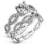 Simon G. 0.65 ctw Bridal Set 18k White Gold Round Cut Engagement Ring - MR1596-W-18KSET photo
