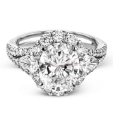 Simon G. 1.01 ctw Halo 18k White Gold Oval Cut Engagement Ring - LR1096-A-W-18KS photo3