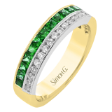 Simon G. Right Hand Ring 18k Gold (White, Yellow) 0.77 ct Emerald 0.28 ct Diamond - LR2939-Y-18K2T photo