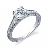 0.28tw Semi-Mount Engagement Ring With 1ct Round Head - sy886 photo