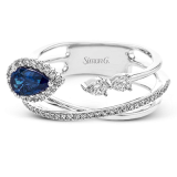 Simon G. Color Ring 18k Gold (White) 0.42 ct Sapphire 0.32 ct Diamond - LR2266-18K-S photo2