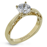 Simon G. Straight 18k Yellow Gold Round Cut Engagement Ring - MR2955-Y-18KS photo