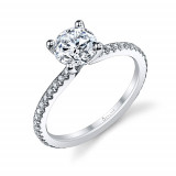 0.21tw Semi-Mount Engagement Ring With 1ct Round Head - s1093 photo