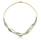 Simon G. Necklace 18k Gold (White, Yellow) 3.45 ct Emerald 1.44 ct Diamond - LP4475-18K photo