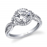 0.36tw Semi-Mount Engagement Ring With 1ct Round Head - sy260 photo