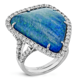 Simon G. Color Ring 18k Gold (White) 18.91 ct Opal 1.35 ct Diamond - LR2119-18K photo