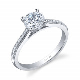 0.13tw Semi-Mount Engagement Ring With 1ct Round Head - sy821 photo