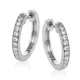 Simon G. Hoop Earring 18k Gold (White) 0.34 ct Diamond - ER352-18K photo