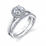 0.14tw Semi-Mount Engagement Ring With 1ct Round Head - sy729 photo