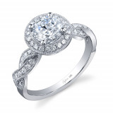 0.36tw Semi-Mount Engagement Ring With 1ct Round Head - sy897 photo
